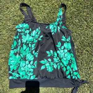 Maxine Of Hollywood Women's Side Tie Scoop Neck Banded Tankini Swimsuit Top